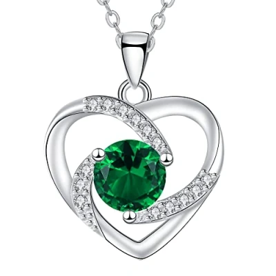 Image de J.MUEN Collier Femme en Argent Sterling 925 Pendentif Coeur Noël Cadeau de Bijoux pour le jour la Fête des Mères Anniversaire (45+5cm)