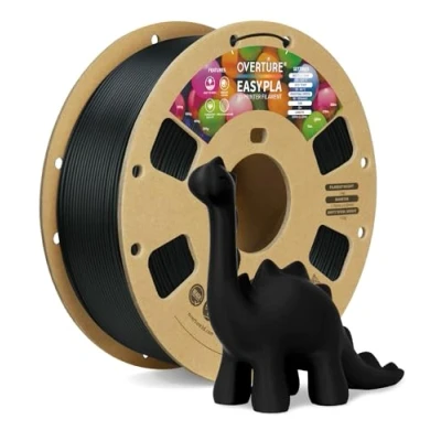 Image de OVERTURE EASY PLA Filament 1.75 mm, d&#039;imprimante 3D 1kg (2.2 lb), Précision dimensionnelle de +/ 0,02mm(Easy Noir)