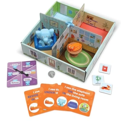 Image de Learning Resources in The Room Positional Word Activity Set éléphant dans la pièce, Mots de Position, éducatif, Jeux société pour Enfants, dès 4 Ans, LER5454, Multicolore, Medium