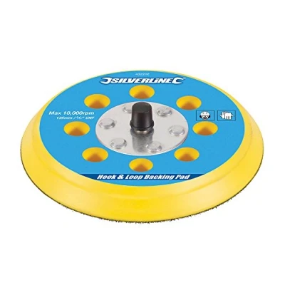 Image de Silverline 432202 Plateau de support auto agrippant 125 mm/filetage unf 9/16 pouces, Jaune