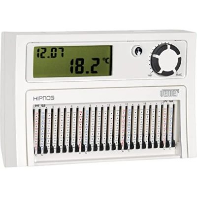 Image de VEMER VE013900 HIPNOS Thermostat Mural avec Curseurs, Programmation Journalier et Alimentation par Piles, Blanc