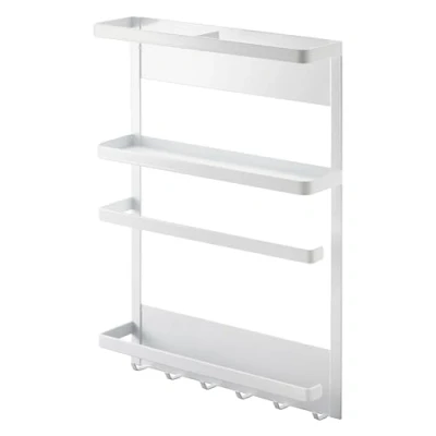 Image de Yamazaki 2744 Tower Support latéral magnétique pour réfrigérateur, Blanc, Acier, Minimaliste, 24.5 x 6.5 34 c m