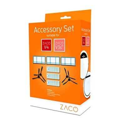 Image de ZACO 501921, Kit d&#039;accessoires d&#039;origine pour Robot aspirateur brosses latérales et Filtre, Set : V3sPro, V4