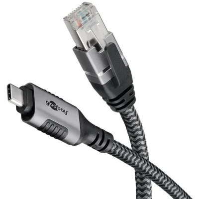 Image de goobay 5m Câble USB C vers RJ45 Ethernet CAT 6 pour une connexion Internet filaire stable avec routeur/modem/commutateur réseau/remplace l’adaptateur / 1 Gbit/s 70752