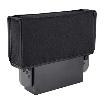 Image de eXtremeRate Housse de Protection en Nylon Noir Anti poussière pour Switch Dock &amp; OLED