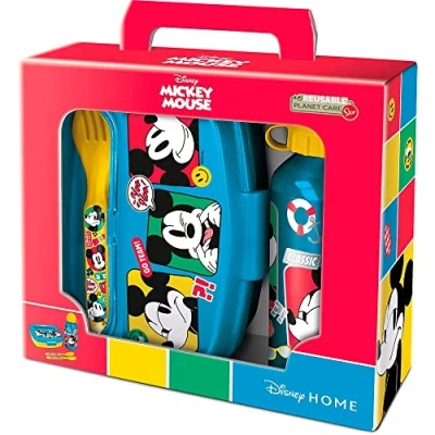Image de Stor SET URBAN VUELTA AL COLE 4 PCS (BOTELLA ALUMINIO 400 ML Y SANDWICHERA CON CUBIERTOS) MICKEY MOUSE FUN TASTIC