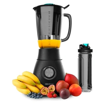 Image de Cecotec Mixeur blender Power Black Titanium 1800 Go de W, Noir. avec une lame 6 feuilles revêtues en titane. Capacité 1,8 L. 5 vitesses et vitesse turbo