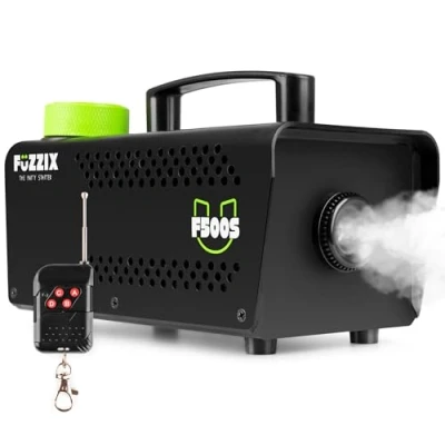 Image de Fuzzix F500S Machine à Fumée 500 Watts avec Télécommande Facile transporter, Puissante et Compacte, Niveau de Réservoir, Idéal pour les Anniversaires, Soirées Halloween
