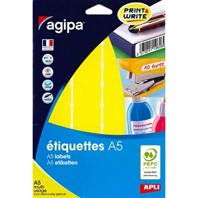 Image de APLI 114344 Etui 320 étiquettes multi usage jaune 24 x 33,5 mm