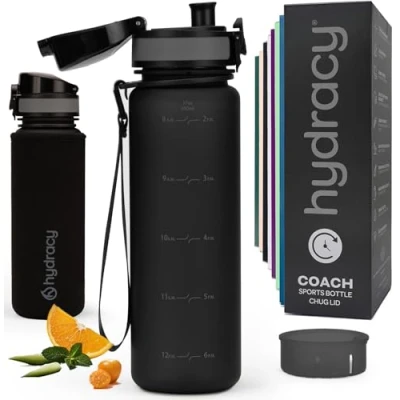 Image de Hydracy Gourde d&#039;Eau 500 mL sans BPA, Bouteille avec Marqueur de Temps, Infuseur et Verrouillage Sécurisé Housse en Néoprène, Étanche, Anti Fuite, Réutilisable, Légère Idéal pour Sport, École
