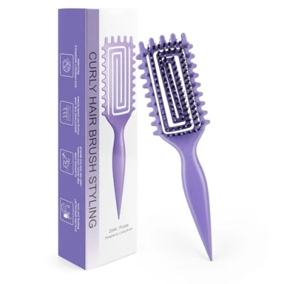 Image de Brosse Boucles Cheveux, Curly Hair pour Fixer et Modeler Réduire les Mèches Rebelles la Séparation des