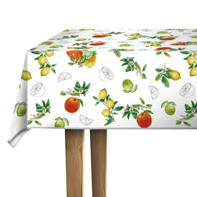 Image de d c fix nappe de table toile cirée Manhattan Citronelle anti tache en plastique PVC linge enduite pour intérieur et extérieur 140 cm x 180 rectangulaire