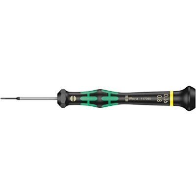 Image de Wera 05117990001 2035 Tournevis électronicien pour vis à fente, 0.16 x 0.8 40 mm, Noir/vert