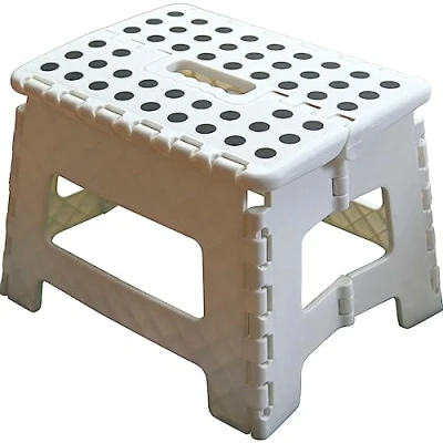 Image de Armo® Tabouret Pliant avec poignée de Transport Compact Pliable Bricolage Repose Pieds Échelle Poids Maximum 150 kg (Blanc)