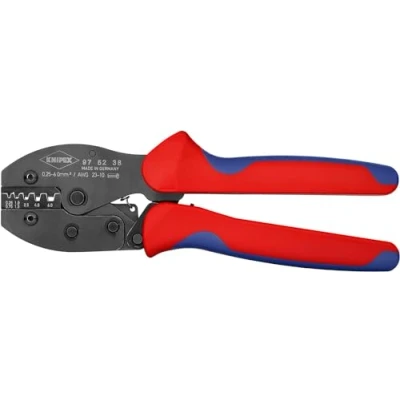 Image de Knipex PreciForce® Pince à sertir brunie, avec gaines bi matière 220 mm (carte LS/blister) 97 52 38 SB
