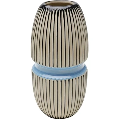 Image de Kare Vase Design Calabria décoratif en Porcelaine Fait à la Main Pièce Unique 31 cm (H) Bleu