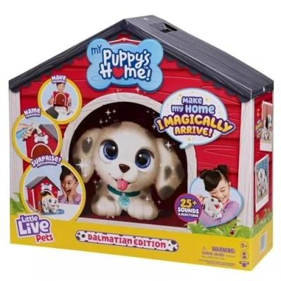 Image de Little Live Pets My Puppy&#039;s Home Jouet interactif en peluche pour chiot et chenil. Plus de 25 sons réactions. Faites la niche, nommez votre surprenez ! Le apparaît! Cadeaux
