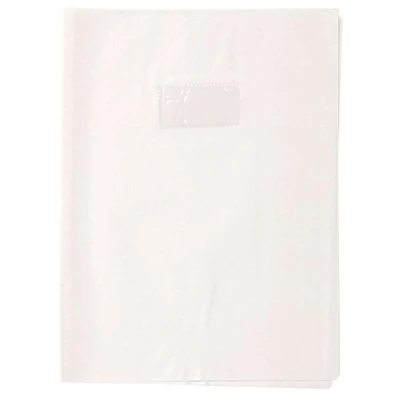 Image de Calligraphe 72227AMZC Un Protège Cahier Grain Losange Blanc A4 21x29,7 cm 18/100ème avec Porte Étiquette PVC Opaque