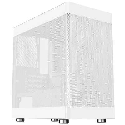 Image de Itek Case PROMESH 35W Mini Tour de Bureau Jeu mATX, Type C, 2xUSB3, 3 côtés Mesh, White Edition
