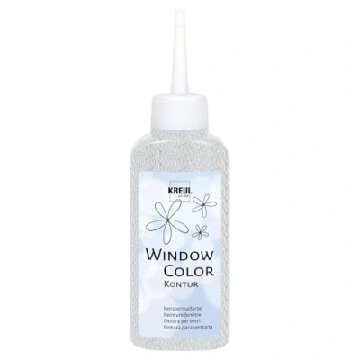 Image de Kreul 42776 Window Color Peinture de Contour, incolore 80 ML, pour Une Meilleure délimitation des Motifs, Les Surfaces Lisses comme Le Verre, miroirs et Carreaux