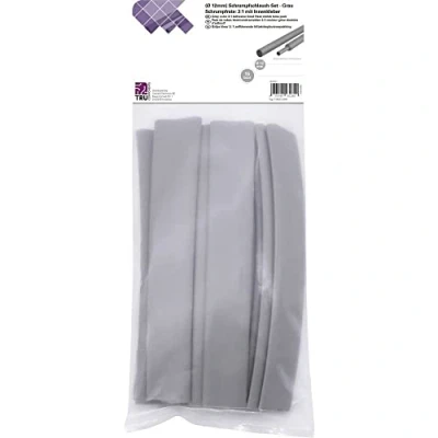 Image de TRU COMPONENTS T1902CA040 Assortiment de gaines thermorétractables gris 12 mm 4 Taux retreint:3:1 15 pc(s)