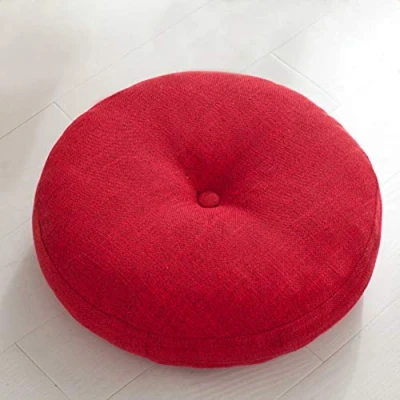 Image de MSM Méditation Coussin, Futon Épais Oversize Chiffon Japonais Hublot De Compartiment Terrasses Lavable Tatami Sol Coussin Siège Rouge 40x40x12cm