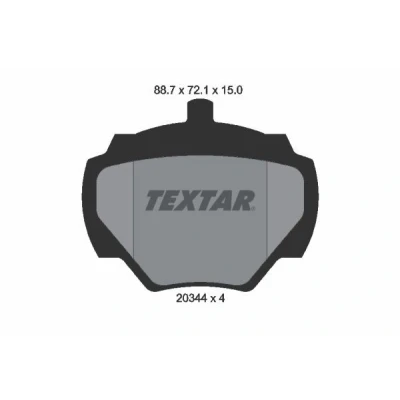 Image de TEXTAR 2034402 Jeu de plaquettes frein non préparé pour indicateur d&#039;usure LAND ROVER: Defender SUV, Discovery 1, Range Rover 1
