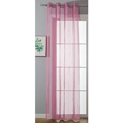 Image de Rideau à œillets « Uni » Transparent H x l : 145 140 cm Rose Fermeture par Ruban pour salon 20332 cn