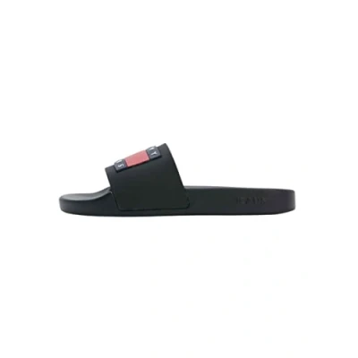 Image de Tommy Jeans FLAG POOL Slide Sandales de bain, Femme, Taille: 38, Black Matière synthétique