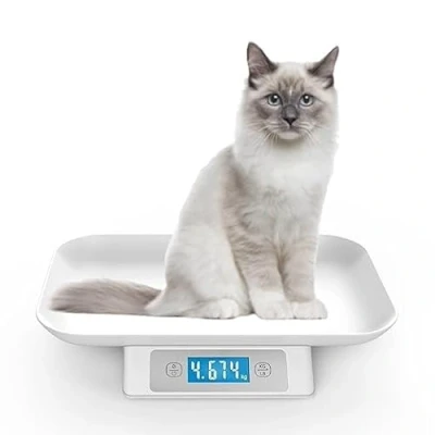 Image de MINDPET MED Pèse Personne numérique pour Petits Animaux, précision 1 g, Plage de Mesure 15 kg/33 LB, unité g/LB/oz/TL/ML, Convient aux Chatons, Chiots (Jaune)