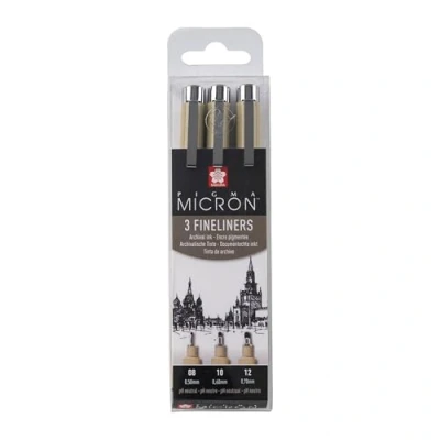 Image de SAKURA : Pigma Micron Stift: Geldbörse, 3 Stück, Schwarz