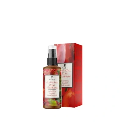 Image de QKnatur Huile Sèche de Rose Musquée 100 ml : Nutrition Intense, Absorption Rapide, Anti vergetures pour la Peau et les Cheveux, Antioxydant, âge, Naturel Végane