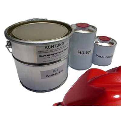 Image de Lackpoint Lot de 1 litre vernis voiture 2K Flash rouge métallisé non transparent Trend Tuning