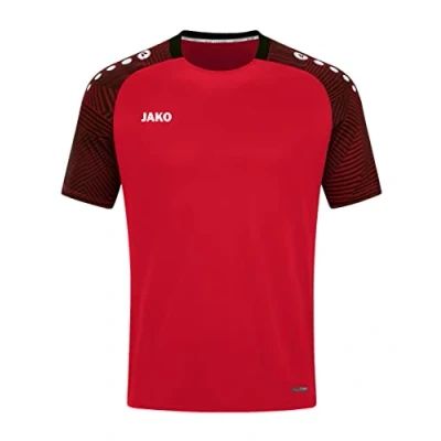 Image de JAKO T Shirt Maillot Performance, Mixte, Rouge Noir, 4XL