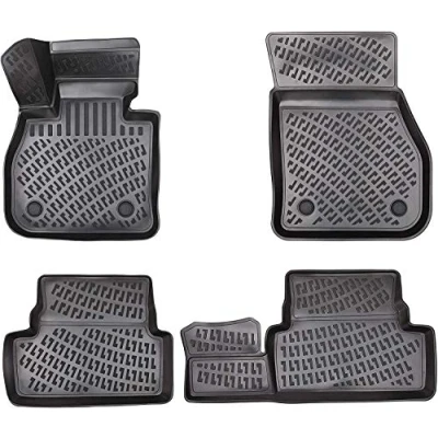 Image de Lot de tapis en caoutchouc, design 3D, avec bord extra haut 5 cm