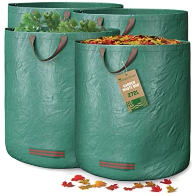 Image de GardenGloss® 4X Sacs à Déchets de Jardin Avec Poignées 272L Haute Capacité Stable Aux UV et Hydrofuge Sac Réutilisable