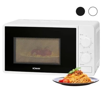 Image de Bomann Four à Micro ondes avec un espace de cuisson 20 litres et éclairage intérieur 6 niveaux puissance plateau tournant Ø24,5 cm 700W MW 6014 CB blanc