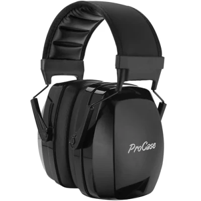 Image de Procase Casque Anti Bruit Adolescent et Adule, Réglable Grand Confort, avec une Atténuation de SNR 36dB Noir