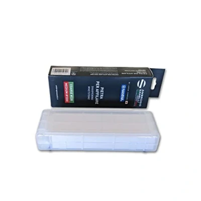Image de Sanelli Ambrogio Pierre à aiguiser Grain 220/1000 d&#039;affûtage de couteaux Étui rangement, support en plastique inclus