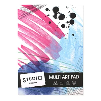 Image de Artway Studio Bloc de papier Multi Art pour techniques mixtes 240 g/m² 24 feuilles (48 pages) format A3