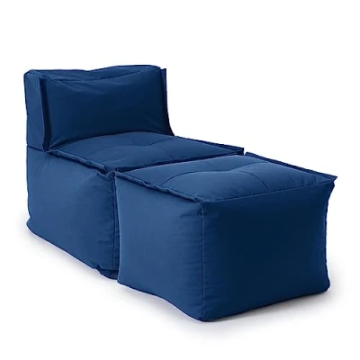 Image de Lumaland Siège Sac Lounge Modulaire Chaise Longue Set de 2 pièces Chill Out imperméable Intérieur &amp; Extérieur Extensible Lavable pour Le Jardin l&#039;intérieur [Bleu]