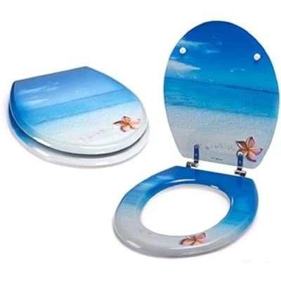 Image de MSV 141255 Abattant WC Paradis en MDF, Acier Inoxydable, Multicolore, 30 x 20 15 cm