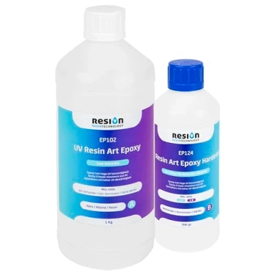 Image de résine époxy avec durcisseur pour Rapport 2:1 Faible viscosité Transparent, 1,5 kg transparente, sans solvant, inodore, transparente Kit débutant
