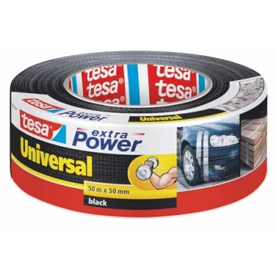 Image de tesa extra Power Universal Ruban Adhésif Toilé pour Réparations, Fixation, Regroupement, Étanchéité ou Emballage Noir 50 m x mm