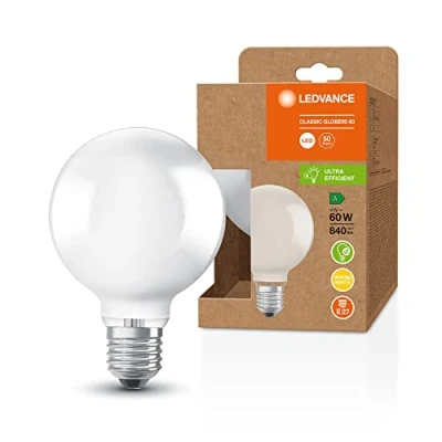 Image de LEDVANCE Lampe à économie d&#039;énergie LED, globe dépoli, E27, blanc chaud (3000K), 4 watts, remplace une ampoule de 60W, très efficace et économe en énergie, pack 6