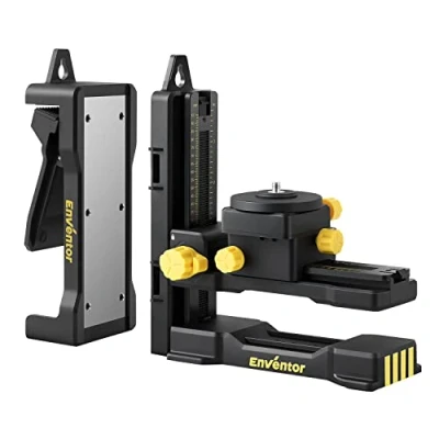 Image de Enventor Adaptateur Niveau Laser, Laser Level Adapter à 360 avec Filetage Mâle 1/4&quot; 20, Rotation Précise Micro réglage, Base Pivotante Magnétique Multifonctionnelle Clip Réglable(PV11)