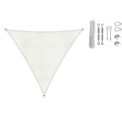 Image de Shadow Comfort Voile d&#039;ombrage Pare Soleil Perméable HDPE Auvent de Jardin pour Extérieur Terrasse UV Bloquer Triangle 4x4x4m Arctic White