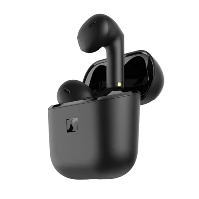 Image de Sennheiser ACCENTUM Open Écouteurs sans Fil avec Design Ouvert Son Dynamique, Bluetooth 5.3 et résistance aux éclaboussures IPX4 Autonomie 24h, Chargement USB C Couleur Noir