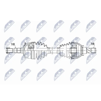 Image de NTY NPW PL 156 Arbre de transmission Essieu avant gauche 673mm M1x/M22 Boîte vitesses manuelle à 6 OPEL: Astra K 3/5 portes