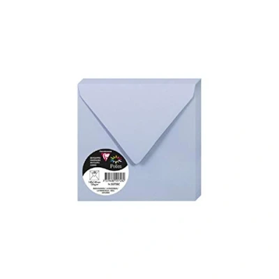 Image de Clairefontaine 55728C Paquet de 20 Enveloppes Gommées Format Carré (14x14cm) 120g/m² Coloris Bleu Lavande Invitation Evènements et Correspondance Gamme Pollen Papier Premium Lisse